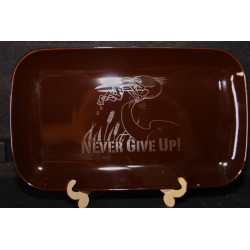 "Never give up" Servierplatte
